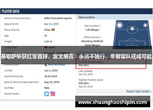 基耶萨斩获红军首球，发文感言：永远不独行，冬窗留队或成可能